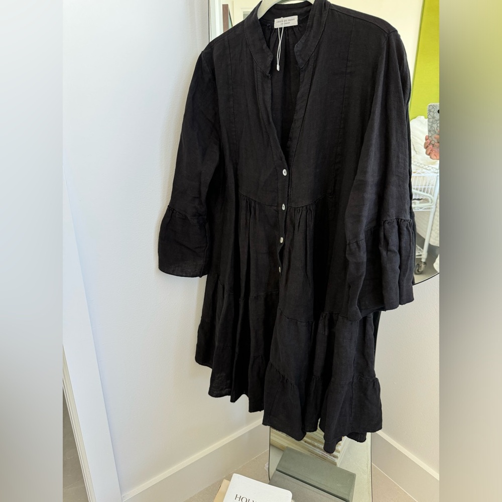 Linen Bell Sleeve Dress or swim cover up